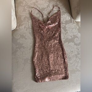 Hera Collection Rose Gold Sequin Mini Dress